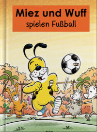 Miez und Wuff spielen Fußball